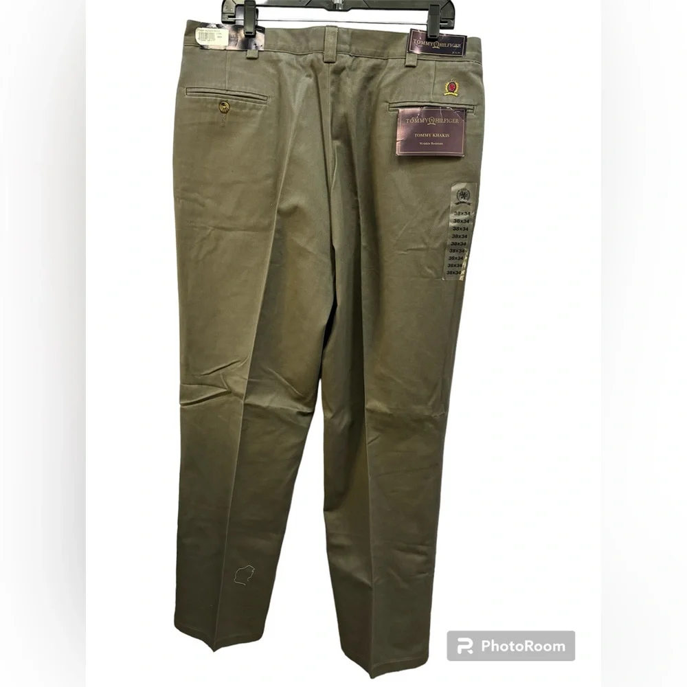 Tommy Hilfiger Men’s Kahki Pants Green Size 38 x 34 - Picture 3 of 7